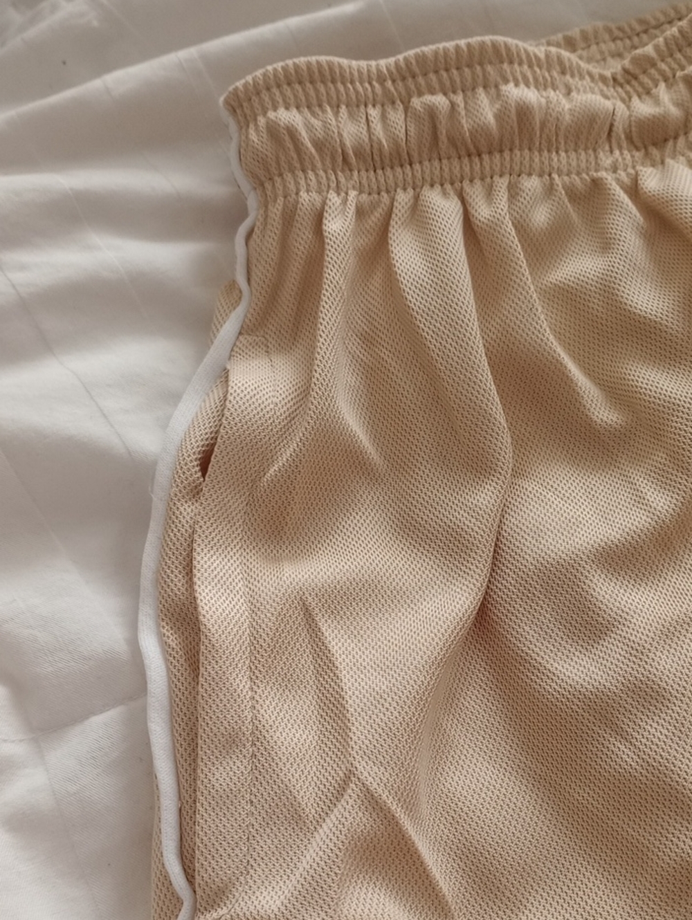 NWT ADIDAS Light Gold Athletic Training Shorts with Trefoil Logo - Picture 4 of 7